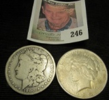 1900 O & 1925 P U.S. Silver Dollars.