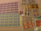 (20) Blocks of Four U.S. Stamps; Block of (25) 1854-1954 Nebraska Territorial Centennial Stamps, Min