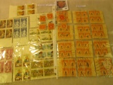 (9) Mint Blocks of Four U.S. Stamps, $6.92 face value; (12) Blocks of Four used 