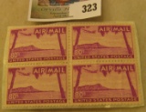 Block of four Scott C-46 eighty Cent Air mail Stamps, Mint condition.