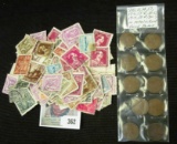 Over 165 old Belgium Stamps; 1910P, 11P, 14P, 17P, S, D, 18D, 19D, S, & 20S Lincoln Cents.