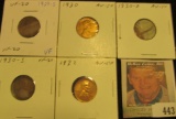 1929S VF, 30P AU, 30D AU, 30S VF, & 32P AU Lincoln Cents, all carded and ready to be priced for the