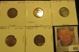 1928P Ef, 28 Large S Good, 29D AU, 29S VF, & 30D AU Lincoln Cents, both carded and ready to be price