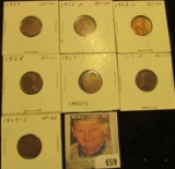 1927P VF, 27D EF, 27S EF, 28P EF, 28 Large S VG, & 29D AU  Lincoln Cents, both carded and ready to b