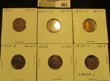 1927P VF, 27D EF, 27S EF, 28P AU, 28D AU, & 28 Large S VG Lincoln Cents, both carded and ready to be