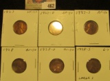 1927P VF, 27D EF, 27S EF, 28P AU, 28D AU, & 28 Large S G Lincoln Cents, both carded and ready to be