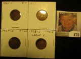 1926S Good, 27P EF, 27D EF, & 28 Large S Very Good Lincoln Cents, both carded and ready to be priced