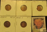 1925P EF, 25D AU, 25S EF, 26D EF, & 26S Fine Lincoln Cents, both carded and ready to be priced for t