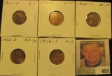 1924D G, 24S VF, 25S AU, 26D EF, & 26S Fine Lincoln Cents, both carded and ready to be priced for th