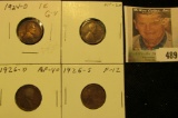 1924D G, 24S VF, 26D EF, & 26S Fine Lincoln Cents, both carded and ready to be priced for the coin s