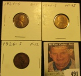 1924D G, 24S VF, & 26S Fine Lincoln Cents, both carded and ready to be priced for the coin show.