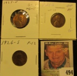 1924D G, 24S VF, & 26S Fine Lincoln Cents, both carded and ready to be priced for the coin show.