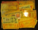 (34) Various Korean War and possibly back to WW II Oriental Bank notes, several are laminated and sh