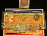 Mixed group of 2002 Coins in partial mint set cellophane.