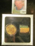 Danbury Mint Set of George Washington Brilliant Uncirculated 'Golden Dollar' Coins.