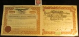 (2) Different Mexican Stock Certificates from 1914 & 1924.'Doc' valued these at $50.