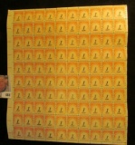 Mint, uncanceled Sheet of United States Postage Due 1 Cent Stamps. (100 stamps).