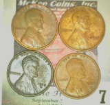 1913 S, D, 14 P, & altered 44 D Lincoln Cents. Grading Good to Fine.