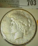 1927 S U.S. Silver Peace Dollar.