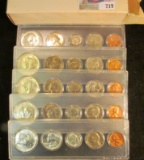 1964-68 Uncirculated Year Sets Cent to Half-Dollar, in Snaptight cases.