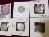 1901, 12D, 28D, 49S, & 55D U.S. Nickels.