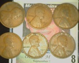 1914S, 15P, D, S, 16P, D, S, & 17P Lincoln Cents. Good to Fine.