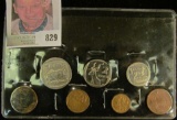 Seven-Piece South African Type Set of Coins. Includes five, ten, twenty & fifty Cent, & One, Two, &