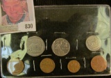 Seven-Piece South African Type Set of Coins. Includes five, ten, twenty & fifty Cent, & One, Two, &