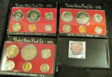 1974 S, 75 S, & 76 S U.S. Proof Sets in original holders as issued.