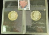 1971 S & 73 S Proof Eisenhower Silver Dollars in original plastic cases.
