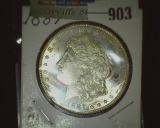 1887 S Morgan Silver Dollar, nice high grade, 'Doc' called it MS 63.