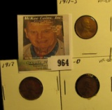1917 P, D, & S Lincoln Cents, all VF.