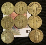 (8) Old Silver Standing Liberty Quarters. All with dates.