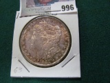1881 S Superb Uncirculated Morgan Silver Dollar with gorgeous toning.