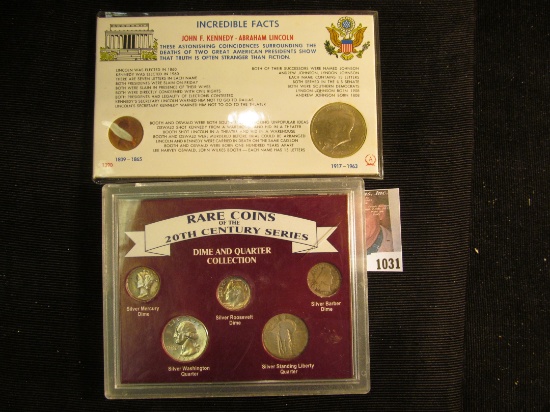 "Rare Coins of the 20th Century Series Dime and Quarter Collection", Includes Silver Roosevelt, Barb