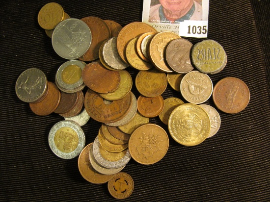 (48) unsorted Foreign Coins and Tokens.