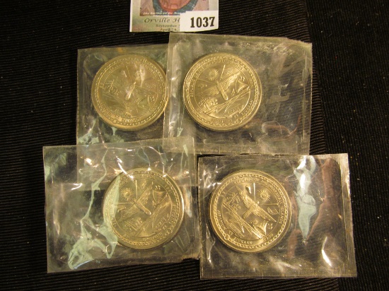 (4) $5 Marshall Islands 1988 Launch of Space Shuttle Discovery Coins in original mint packaging, Bri