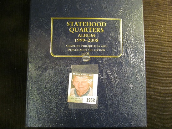1999-2008 Statehood Quarters Album Complete Philadelphia and Denver Mint Collection in a Deluxe Whit