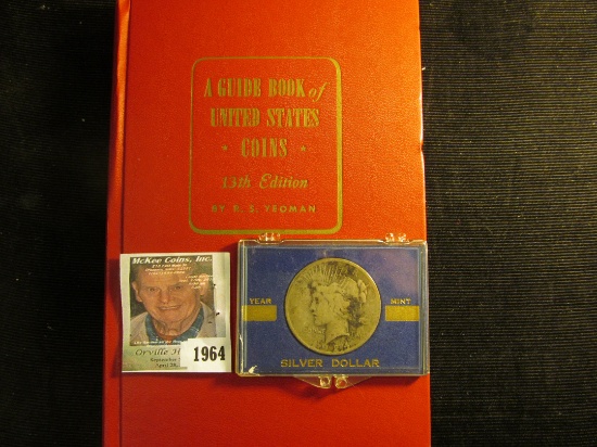 1924 P U.S. Peace Silver Dollar in a special case & 2013 Edition "A Guide Book of United States Coin
