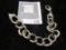 Vintage hollow large link silver bracelet with large lobster clasp, marked 925 Italy, 7 1/2 inches,