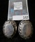 Pair of heavy vintage spring loaded clip back earrings, marked 925, 20 grams