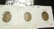 3 Lincoln Cents, 1925 XF, 1925-D F+ & 1925-S F/VF, value for group $7 to $9+