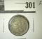 1865 3 Cent Nickel, F, value $25
