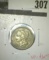 1873 3 Cent Nickel, VF/XF, VF value $30, XF value $40