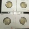 4 Buffalo Nickels, 1937 VF1937-D VF, 1937-S VF+, 1938-D XF, group value $13
