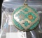 2 sided vintage inlaid turquoise charm, marked HECHO IN MEXICO, 37 grams