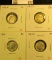 4 Roosevelt Dimes, 1962-D, 1963-D toned, 1964 & 1964-D, all BU, group value $18