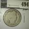 1893-O Barber Quarter, AG+, clear date and mintmark, value $7