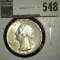 1954 Washington Quarter, BU toned, value $15