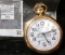 Rail Master Deluxe 17 jewel red numbered pocket watch, Cattin Co., made in France, runs and keeps ti